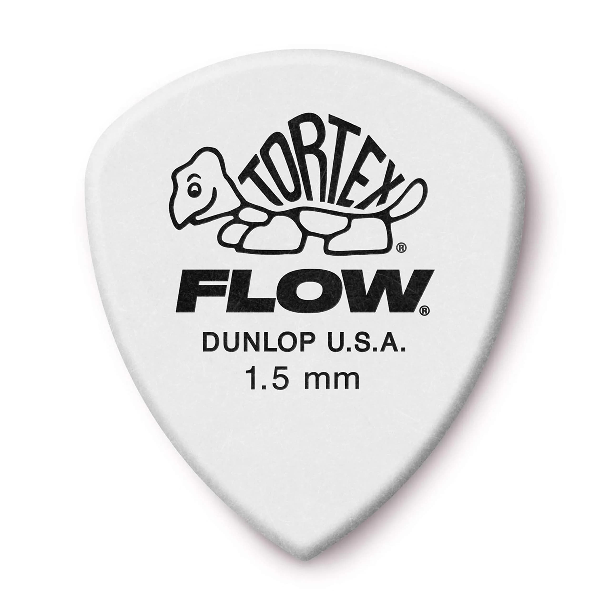 Jim Dunlop Tortex Flow Pick 1.50MM (12-Pack) | Precision Guitar Plectrum for Articulation