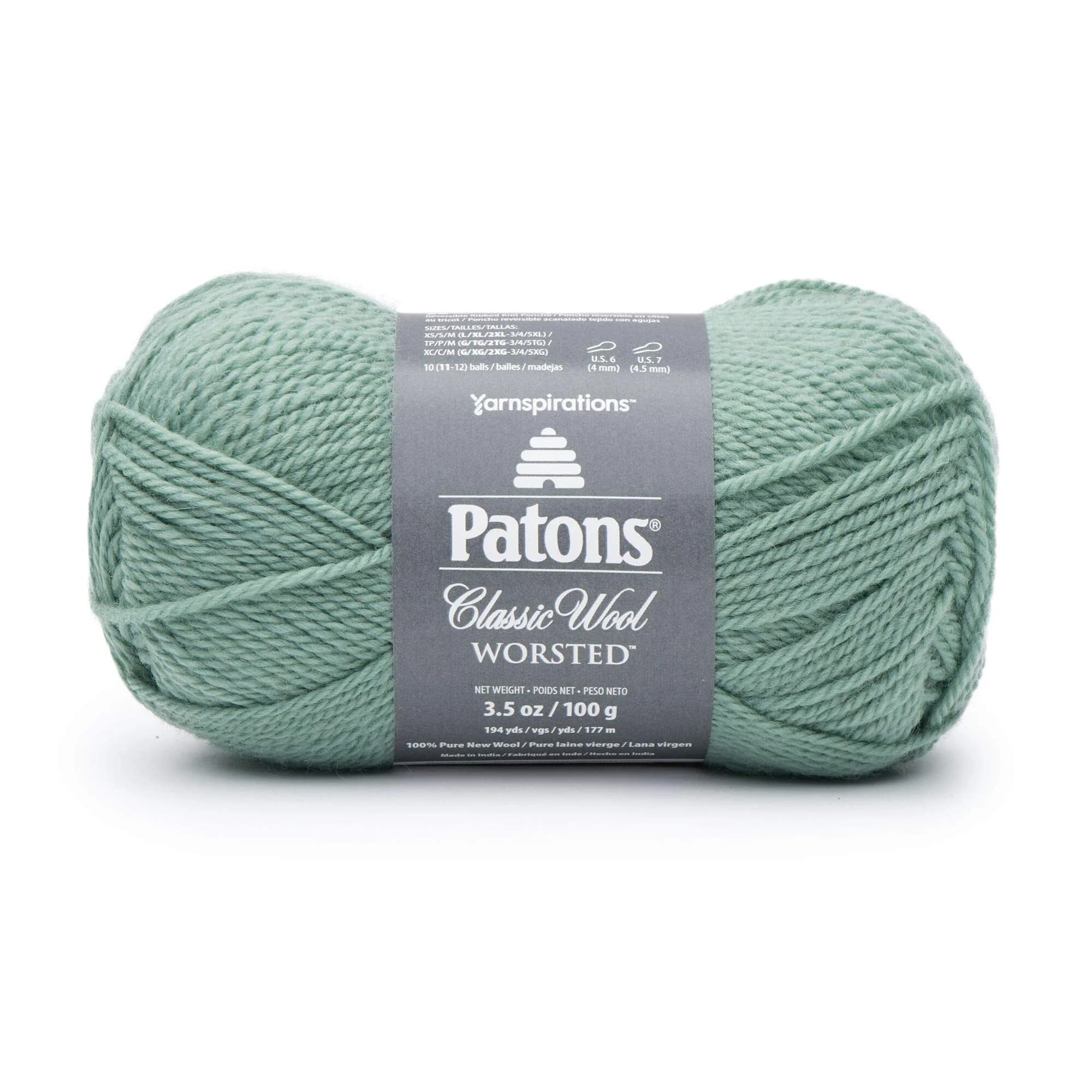 Patons Classic Wool Yarn, Basil - 100% Wool, 194 yds (582 ft) | Hand Wash Only