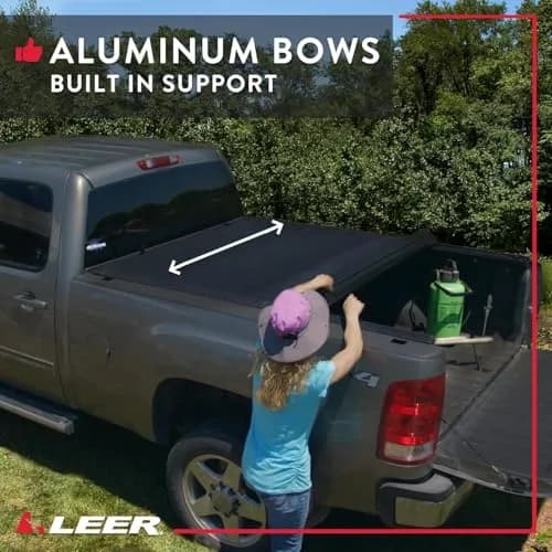 LEER SR250 Soft Rolling Truck Bed Tonneau Cover 5'7" | Weatherproof, Easy Install, Limited Lifetime Warranty thumbnail 5