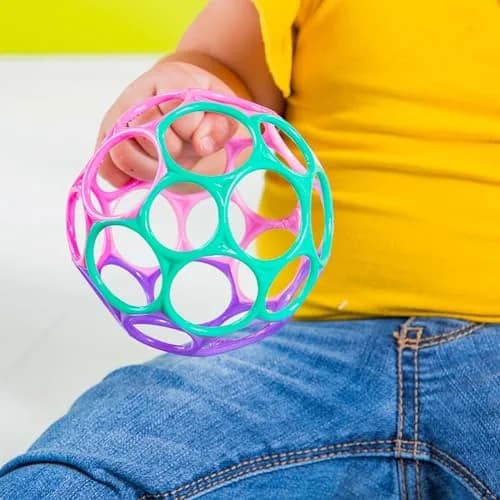 Bright Starts Oball Classic Easy-Grasp Ball Toy for Newborns and Up | 4-Inch Diameter, BPA-Free Plastic thumbnail 4