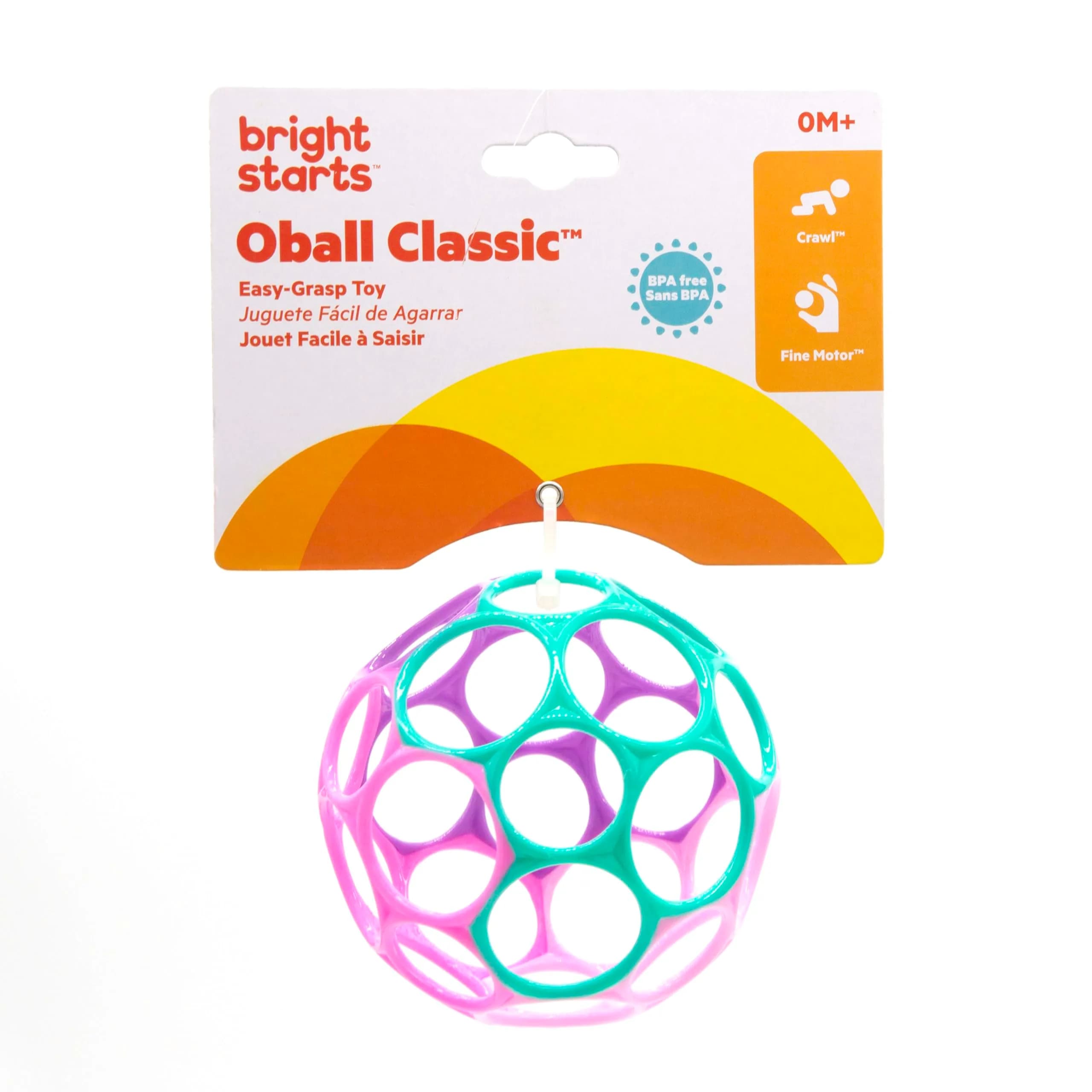 Bright Starts Oball Classic Easy-Grasp Ball Toy for Newborns and Up | 4-Inch Diameter, BPA-Free Plastic - view 5