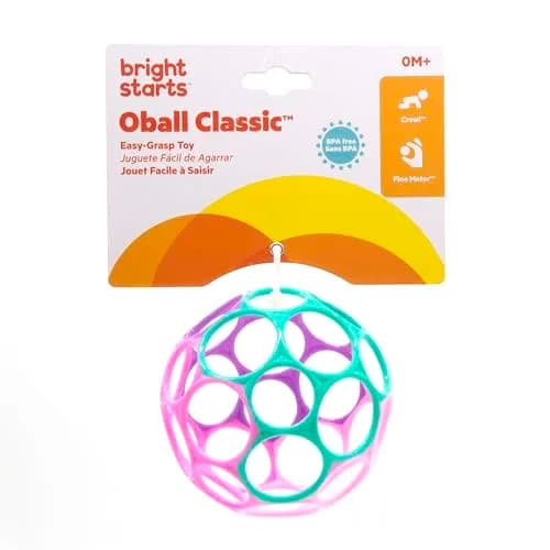 Bright Starts Oball Classic Easy-Grasp Ball Toy for Newborns and Up | 4-Inch Diameter, BPA-Free Plastic thumbnail 5