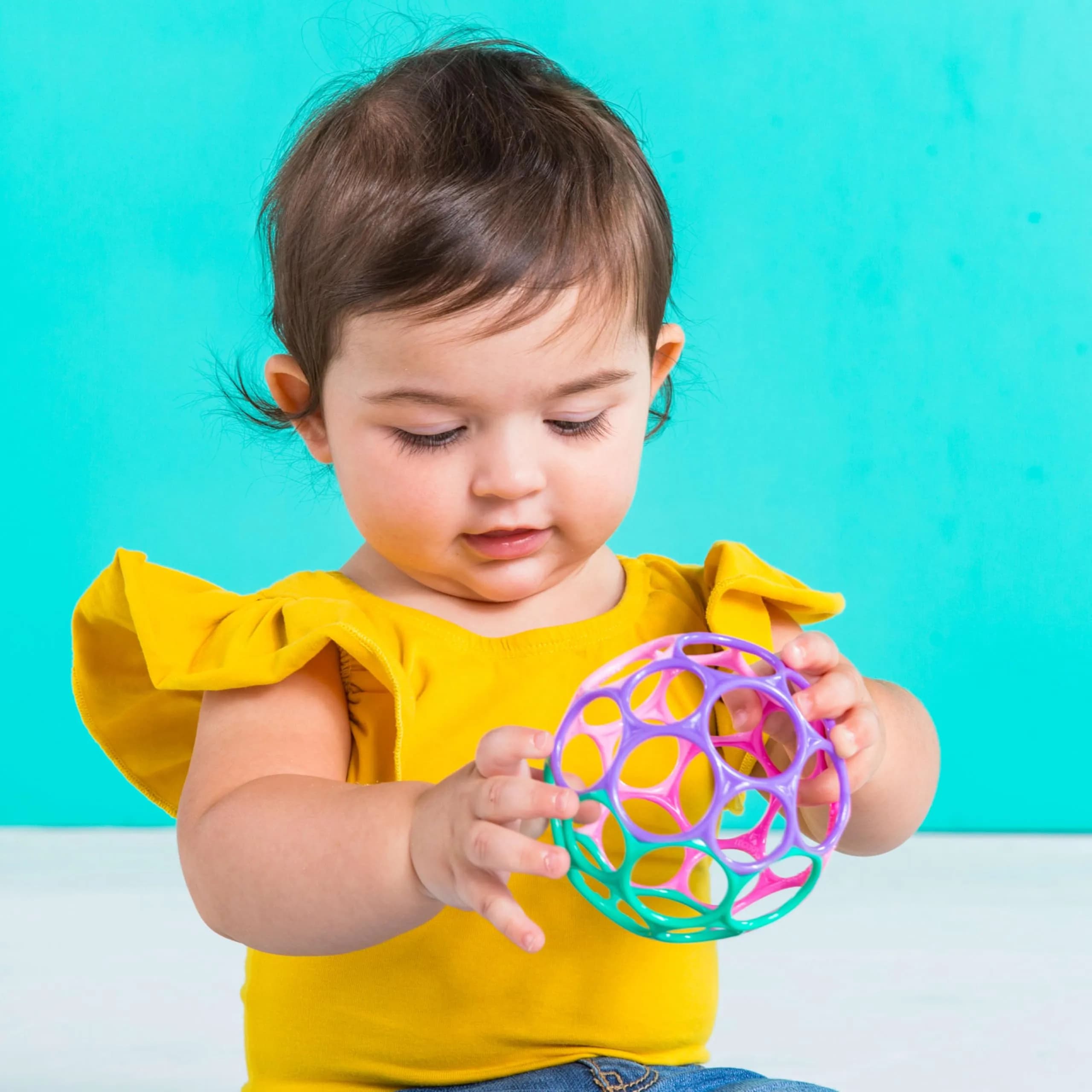 Bright Starts Oball Classic Easy-Grasp Ball Toy for Newborns and Up | 4-Inch Diameter, BPA-Free Plastic - view 2