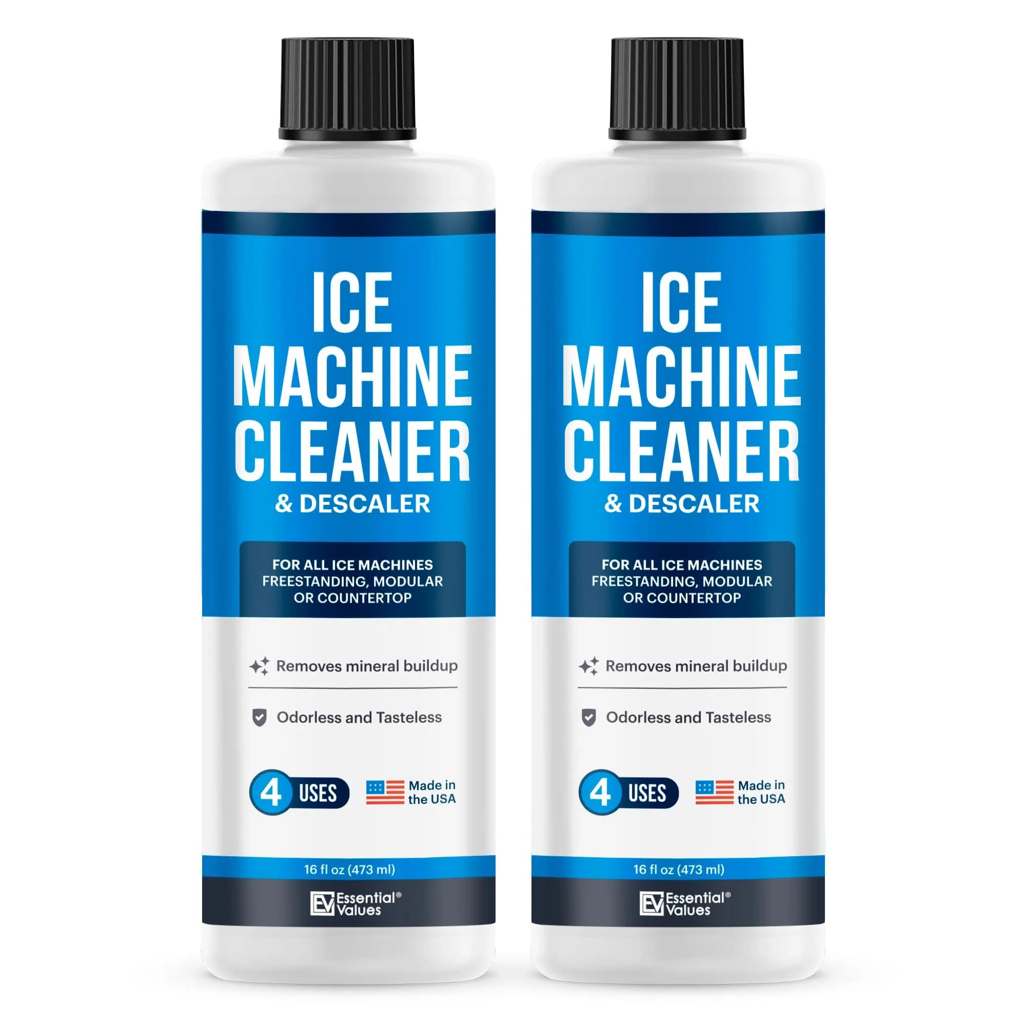 Essential Values Ice Machine Cleaner and Descaler 2x16 fl oz | Nickel Safe Descaler for All Ice Makers - main product image
