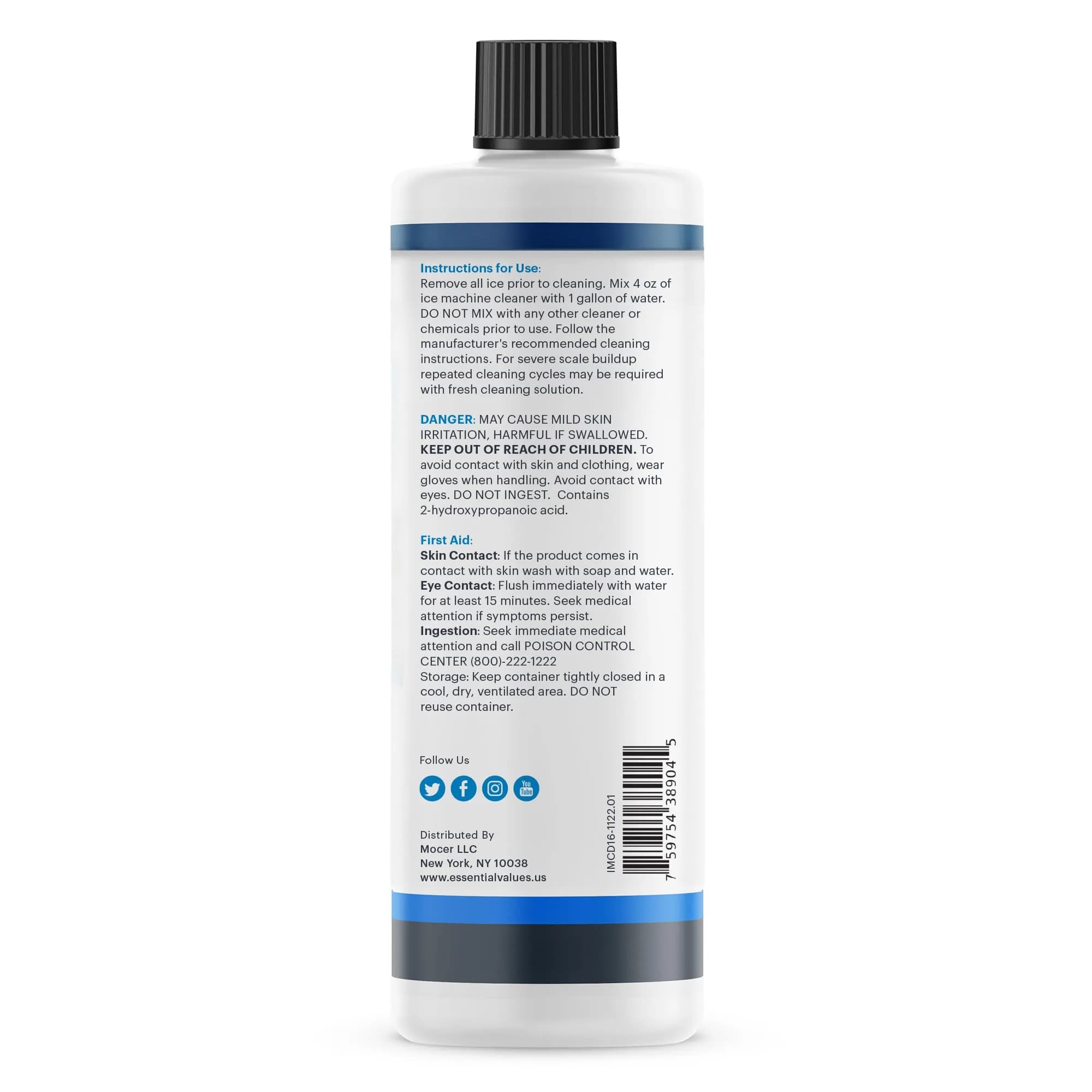 Essential Values Ice Machine Cleaner and Descaler 2x16 fl oz | Nickel Safe Descaler for All Ice Makers - view 8