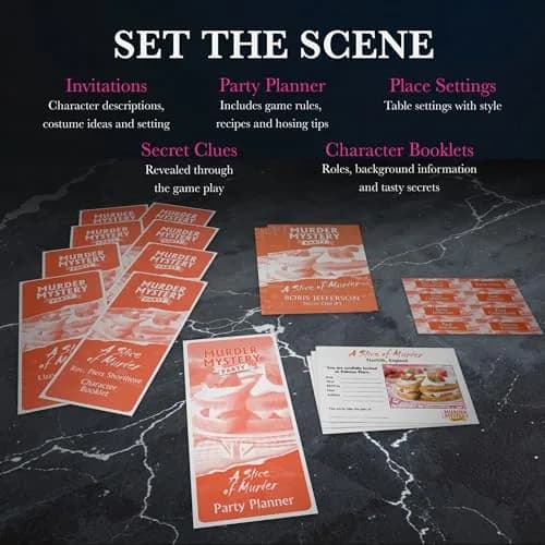 Murder Mystery Party A Slice of Murder Game 561 g (19.8 oz) | Interactive Dinner Party Game for 6-8 Players thumbnail 6
