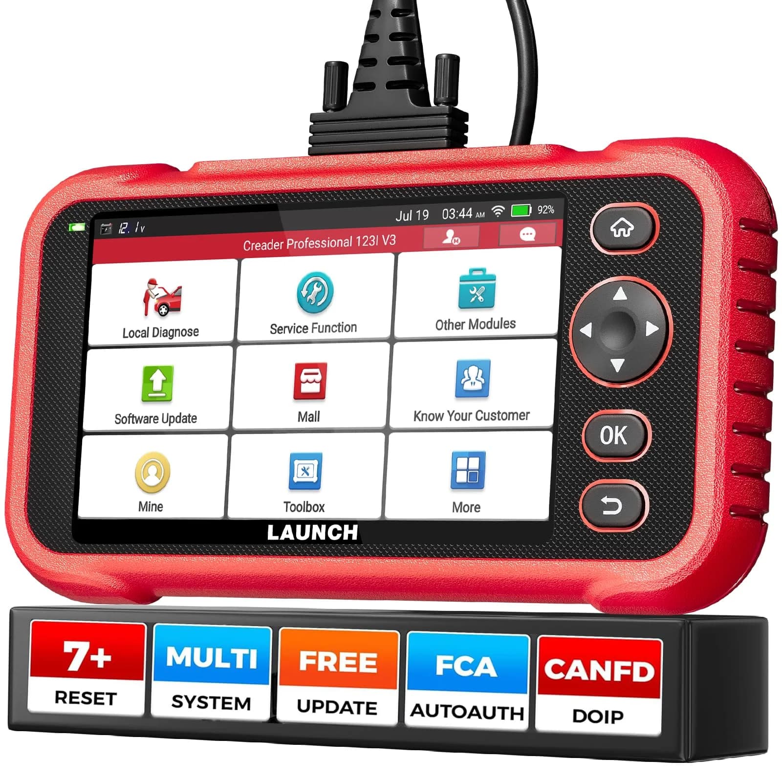 LAUNCH VEHICLE_SCAN_TOOL CRP123I V3.0 Elite,7 Resets Car Scanner, Lifetime Update | Advanced Diagnostic for Cars