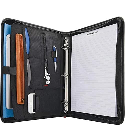 Samsonite Xenon Business 3 Ring Portfolio, Black, 33cm x 25.4cm x 5.1cm (13.5" x 10" x 2") | Professional Organizer for Meetings thumbnail 2