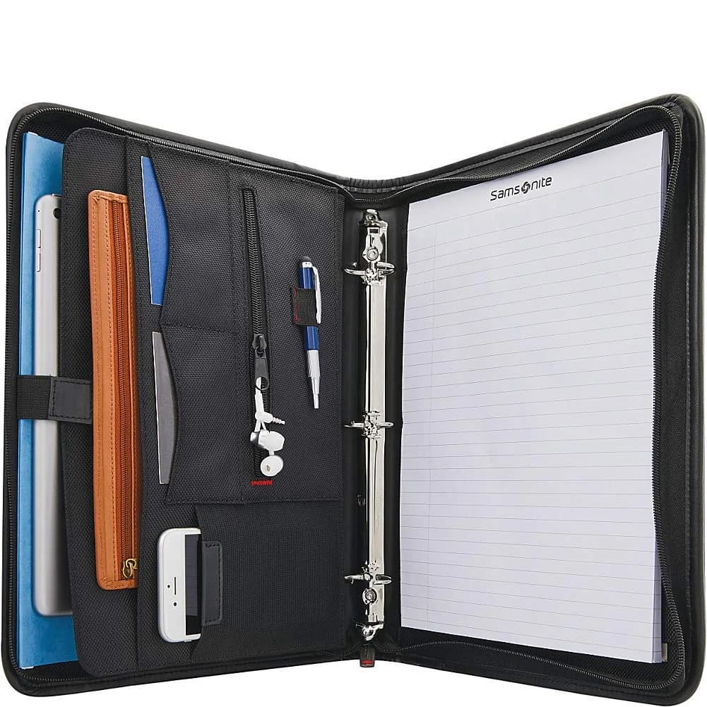 Samsonite Xenon Business 3 Ring Portfolio, Black, 33cm x 25.4cm x 5.1cm (13.5" x 10" x 2") | Professional Organizer for Meetings - view 2