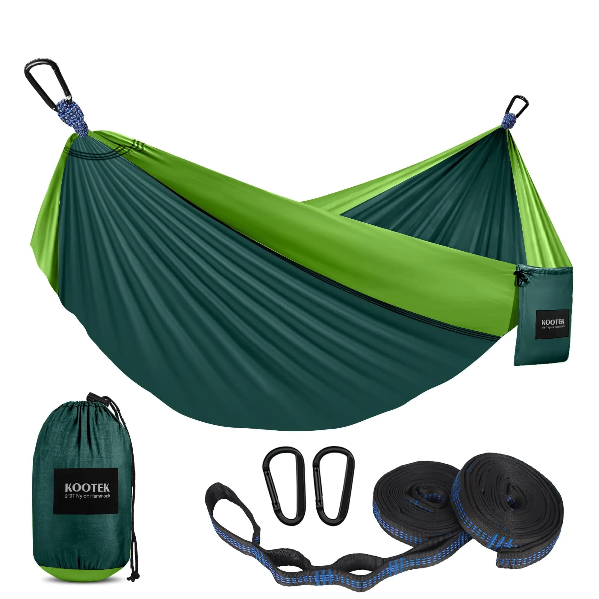 Kootek Camping Hammock 500lbs Capacity | Double Outdoor Camping Essential with Tree-Friendly Straps