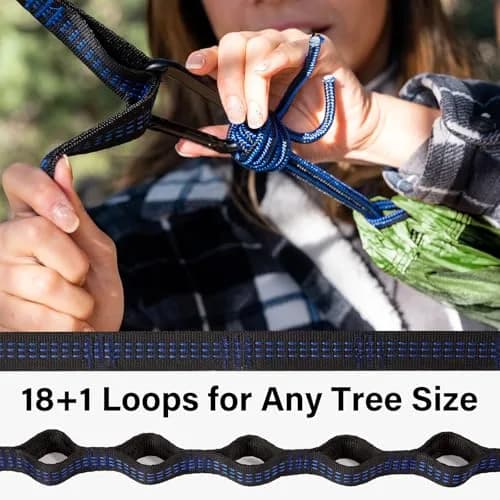 Kootek Camping Hammock 500lbs Capacity | Double Outdoor Camping Essential with Tree-Friendly Straps thumbnail 5