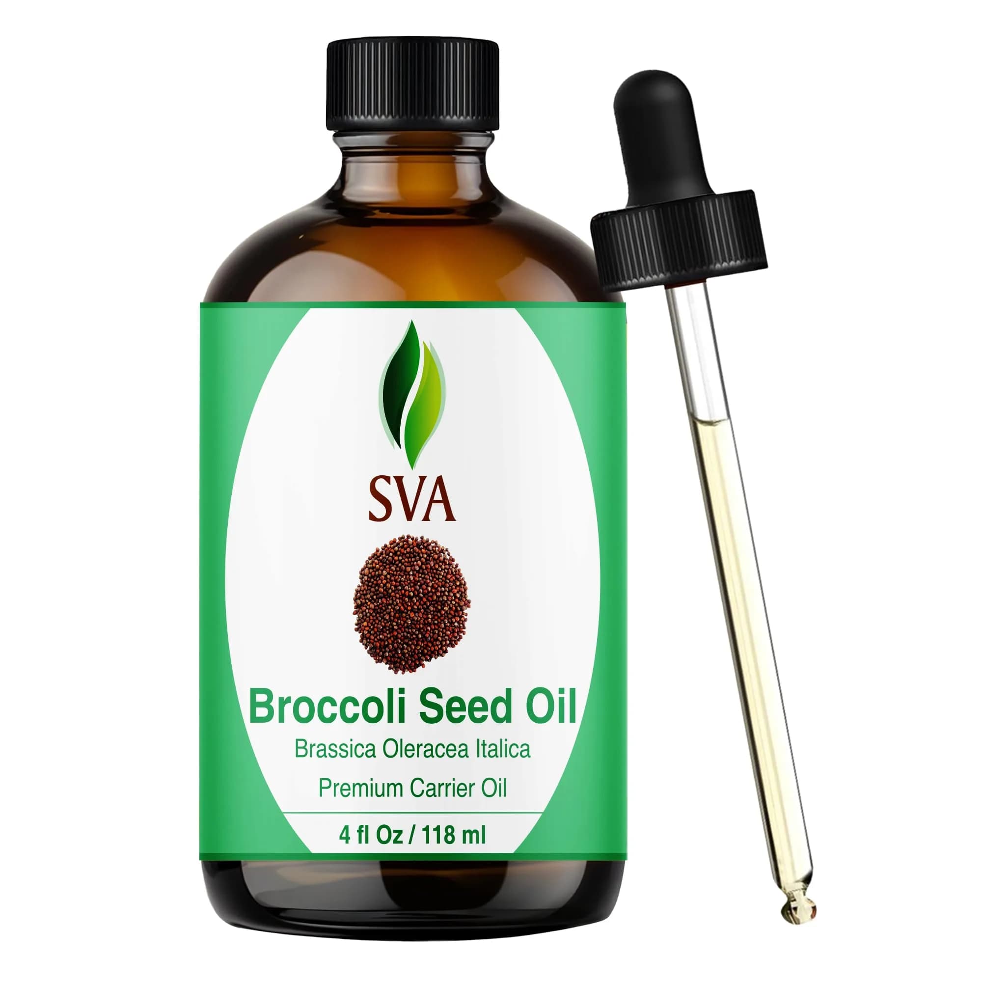 SVA ORGANICS Broccoli Seed Carrier Oil 118ml (4 Fl Oz) | Cold-Pressed for Skin & Hair - main product image