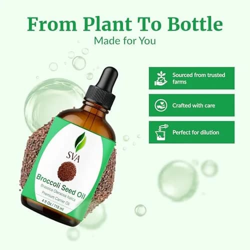 SVA ORGANICS Broccoli Seed Carrier Oil 118ml (4 Fl Oz) | Cold-Pressed for Skin & Hair thumbnail 4