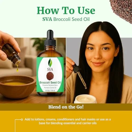 SVA ORGANICS Broccoli Seed Carrier Oil 118ml (4 Fl Oz) | Cold-Pressed for Skin & Hair thumbnail 6