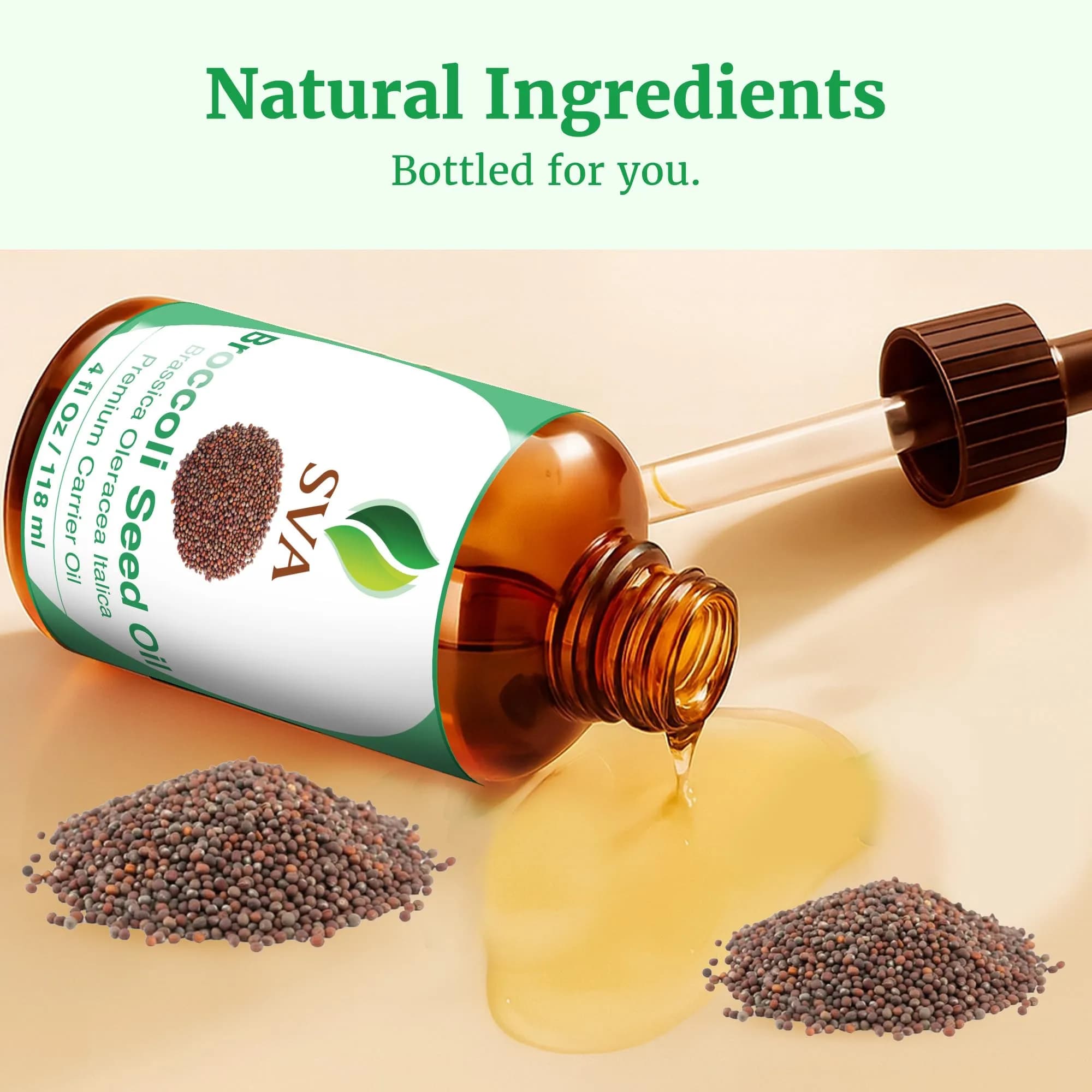 SVA ORGANICS Broccoli Seed Carrier Oil 118ml (4 Fl Oz) | Cold-Pressed for Skin & Hair - view 8