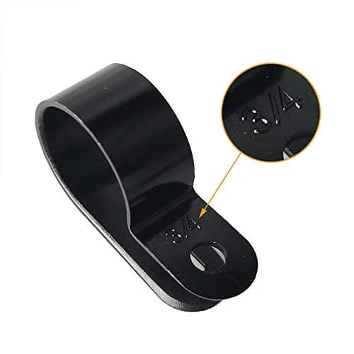 Alamic Cable Clamp 200 Pcs Black Nylon R-Type Cable Clips 6 Sizes | Cable Organizer for Electrical & Electronic Wires thumbnail 4
