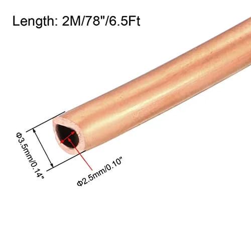 uxcell Soft Coil Copper Refrigeration Tubing 2m (6.5 Ft) | HVAC & AC Repair Coil thumbnail 2