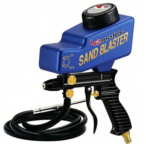 LE LEMATEC Sand Blaster Gun Kit for Air Compressor Rust Removal | Portable, Dual Mode, Ceramic Nozzle thumbnail 1