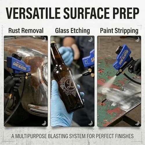 LE LEMATEC Sand Blaster Gun Kit for Air Compressor Rust Removal | Portable, Dual Mode, Ceramic Nozzle thumbnail 7