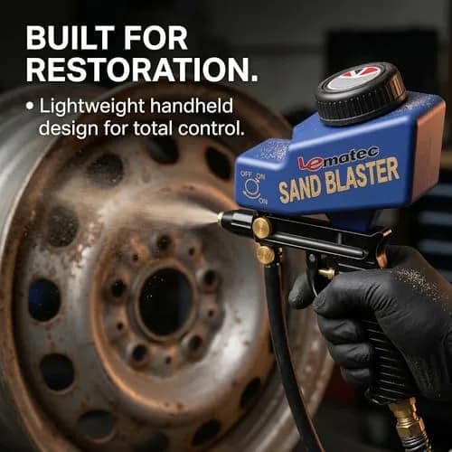 LE LEMATEC Sand Blaster Gun Kit for Air Compressor Rust Removal | Portable, Dual Mode, Ceramic Nozzle thumbnail 3