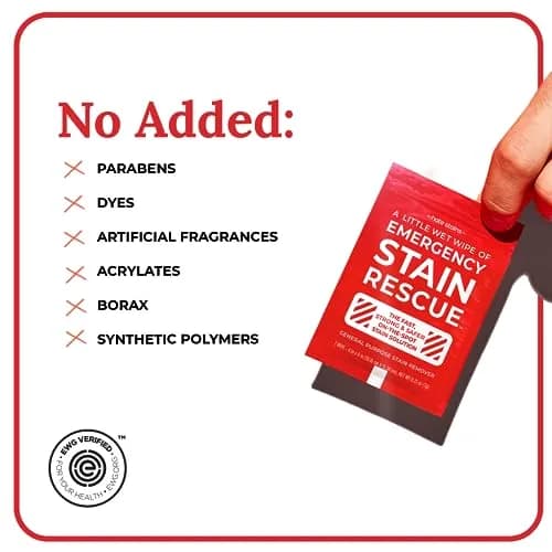 Emergency Stain Rescue Stain Remover Wipes 25 Pack | Versatile Stain Removal for Clothes, Carpets & Upholstery thumbnail 4
