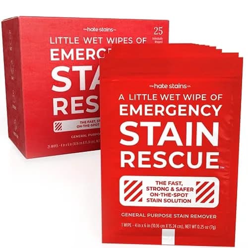 Emergency Stain Rescue Stain Remover Wipes 25 Pack | Versatile Stain Removal for Clothes, Carpets & Upholstery thumbnail 1