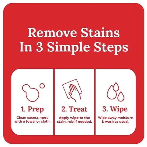 Emergency Stain Rescue Stain Remover Wipes 25 Pack | Versatile Stain Removal for Clothes, Carpets & Upholstery thumbnail 7