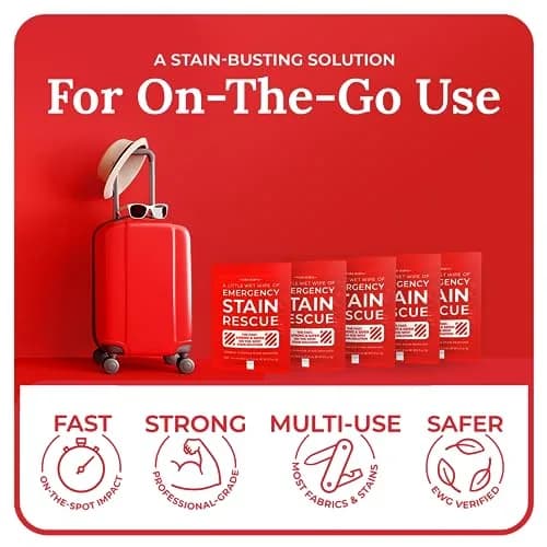 Emergency Stain Rescue Stain Remover Wipes 25 Pack | Versatile Stain Removal for Clothes, Carpets & Upholstery thumbnail 2