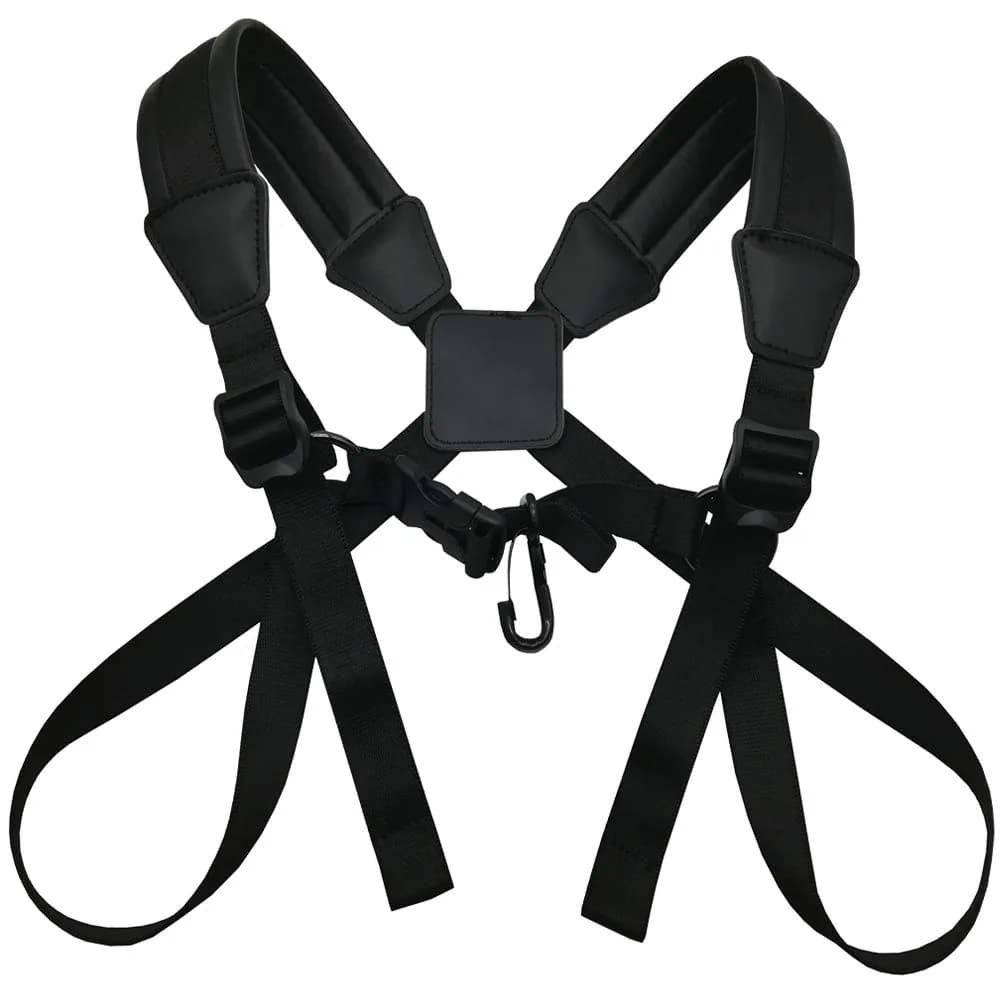 Xavnia Professional Saxophone Shoulder Harness Strap with Leather Padding for Alto, Tenor, Baritone, Soprano Sax (Size L, Black) — Black