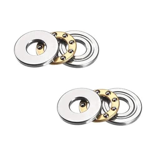 uxcell F5-12M Thrust Ball Bearings 5mm x 12mm x 4mm Chrome Steel Single Direction (2-Pack) | Precision Bearings for Industrial Applications thumbnail 1