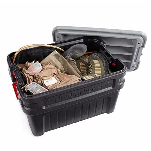 Rubbermaid ActionPacker 24 Gal Lockable Storage Box Pack of 2 | Rugged Outdoor Industrial Bins thumbnail 6