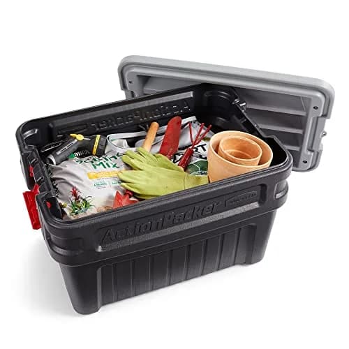 Rubbermaid ActionPacker 24 Gal Lockable Storage Box Pack of 2 | Rugged Outdoor Industrial Bins thumbnail 7