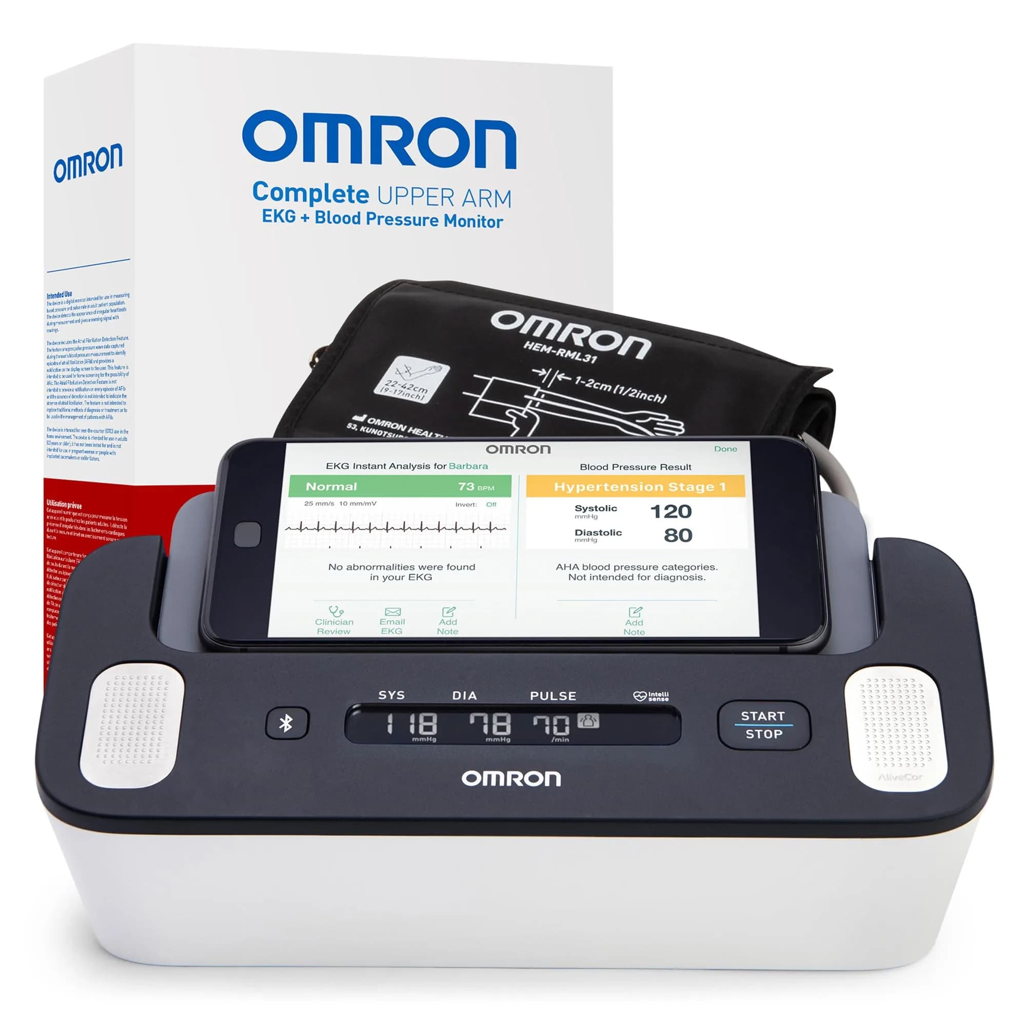 OMRON Complete 2-in-1 Blood Pressure Monitor + EKG BP7900 Black | Advanced Accuracy & Bluetooth Sync - main product image