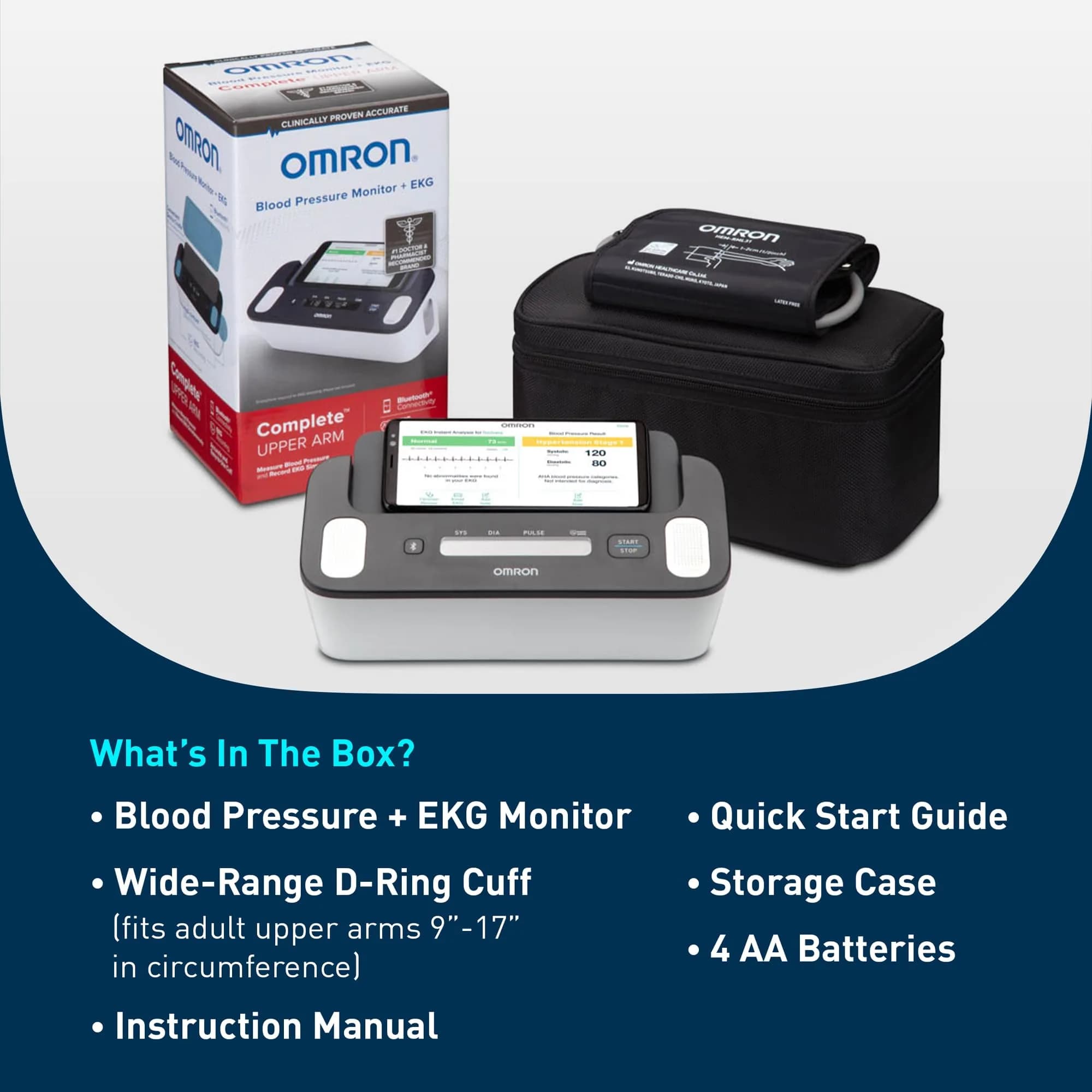 OMRON Complete 2-in-1 Blood Pressure Monitor + EKG BP7900 Black | Advanced Accuracy & Bluetooth Sync - view 6