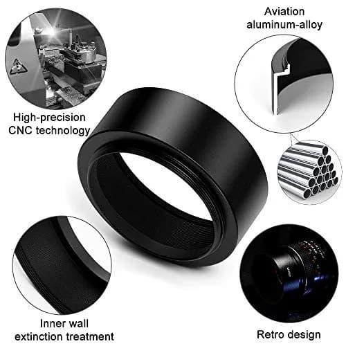 X-SweetDream 40.5mm Metal Lens Hood & Cap | Prevent Lens Flare & Dust thumbnail 2