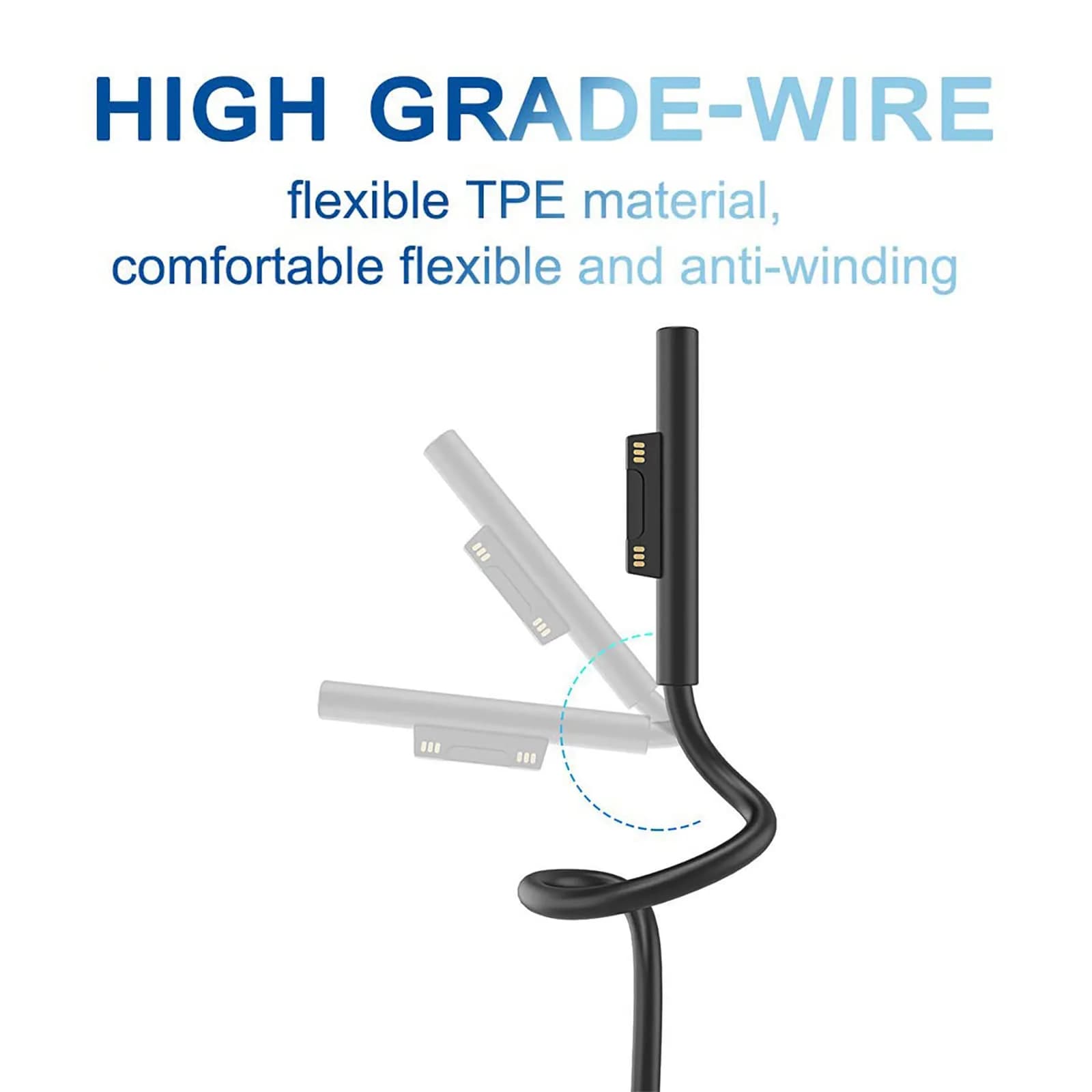 Sisyphy Surface Connect to USB-C Charging Cable 20cm (0.7ft) | Charge Surface Pro with USB-C PD Charger - view 8