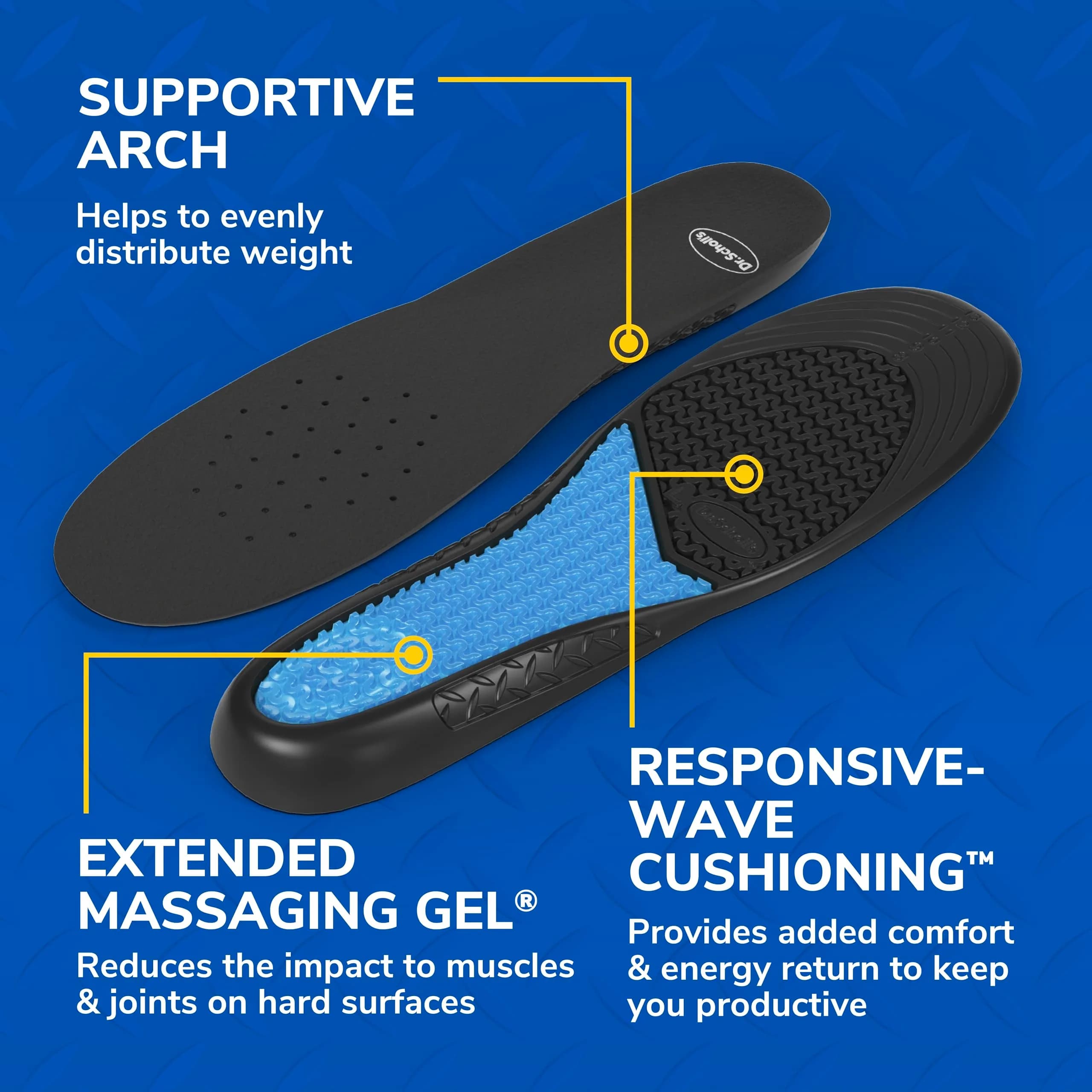 Dr. Scholl's Work Insoles for Men | All-Day Shock Absorption & Reinforced Arch Support | 2 Pairs (362.9 g / 0.8 lb) - view 5