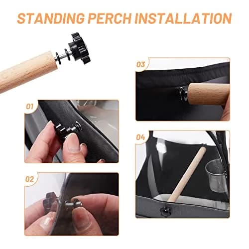 A 4 Pet Bird Carrier for Travel, Clear Windows, Lightweight | Safe & Portable Bird Cage thumbnail 5