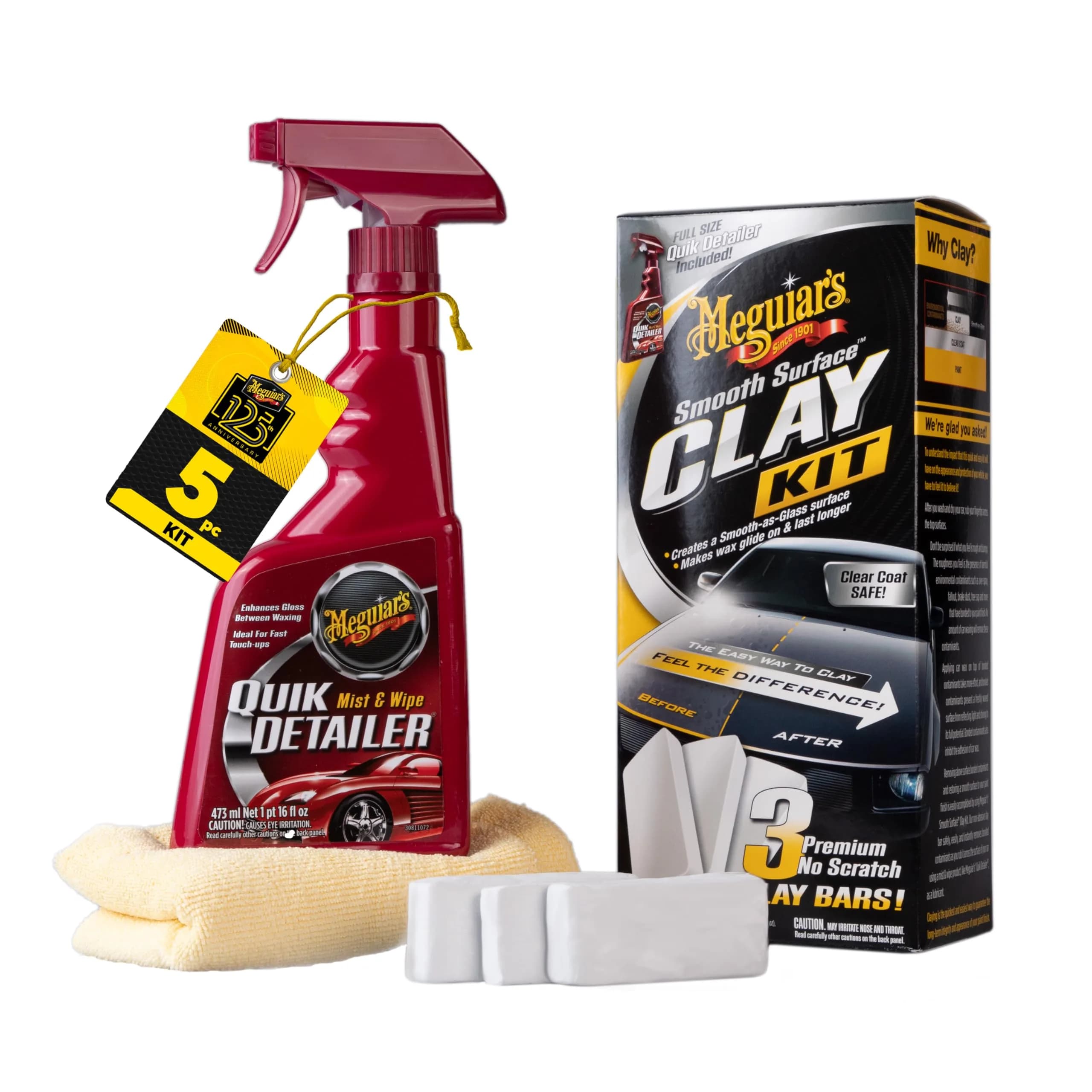 Meguiar's Smooth Surface Clay Kit | Car Paint Contaminant Removal & Glossy Finish (70-120 chars)