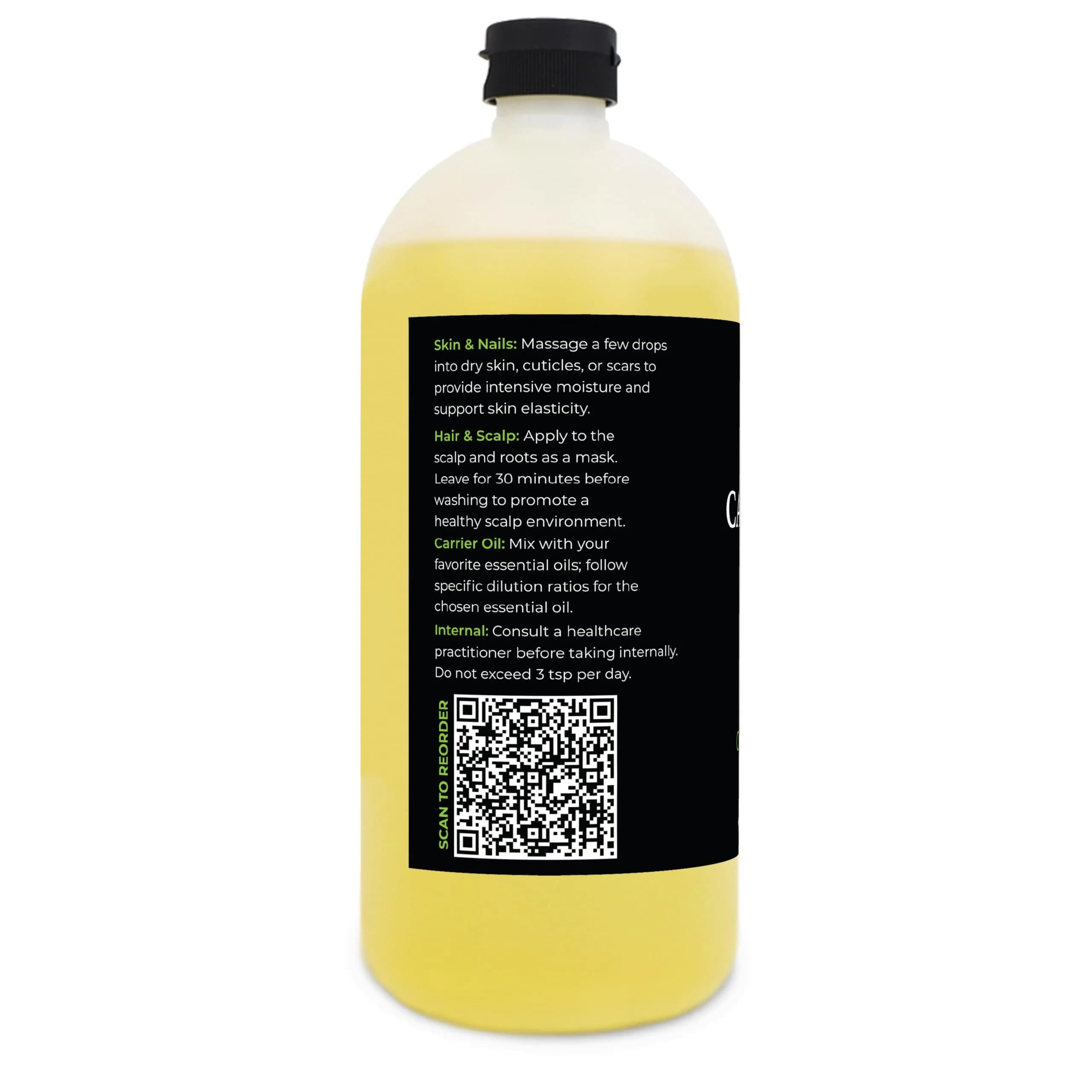 GreenIVe 100% Pure Cold Pressed Castor Oil 473ml (16 Fl Oz) | For Hair Growth & Skin Hydration — 32 Fl Oz thumbnail 3