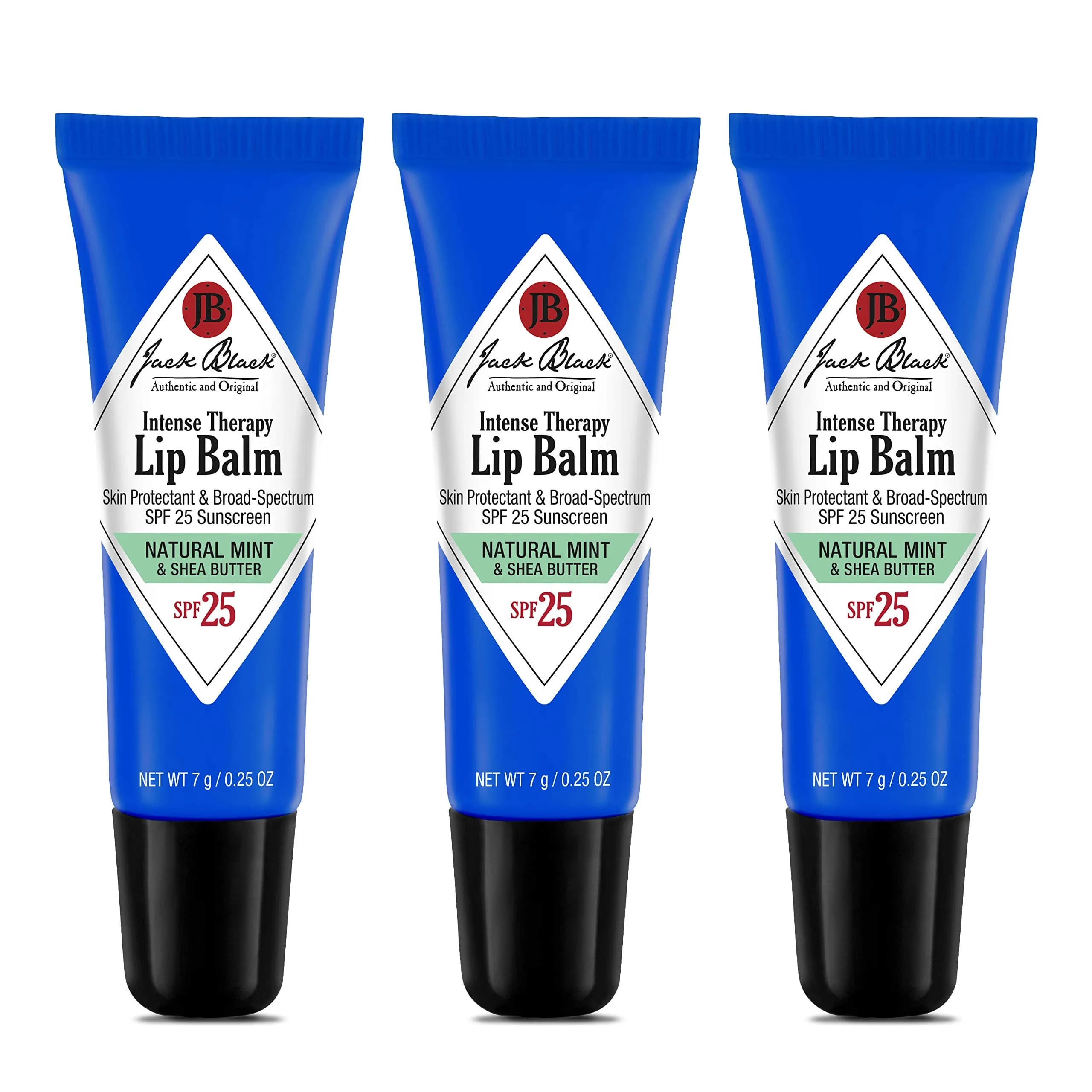 Jack Black Intense Therapy Lip Balm SPF 25 Natural Mint & Shea Butter, 0.25 Oz Pack of 3 - main product image