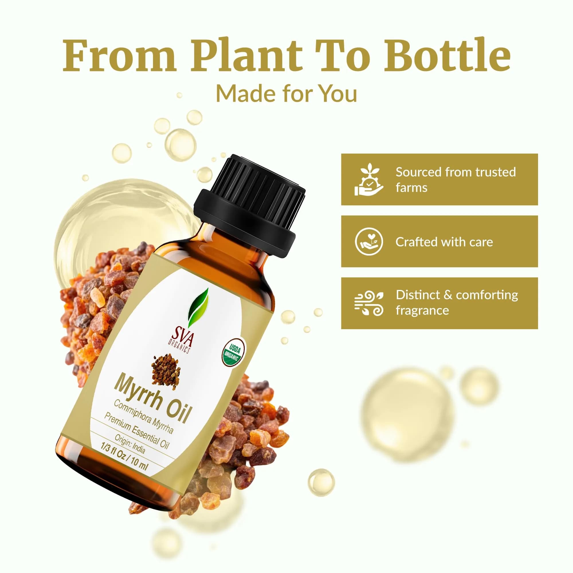 SVA ORGANICS Myrrh Essential Oil 0.33 Fl Oz (Pack of 1) - Pure & Natural - view 4