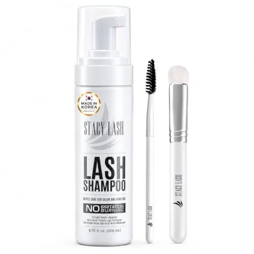 STACY LASH Eyelash Extension Shampoo & Brush 200ml (6.76 fl oz) | Gentle Foam Cleanser for Natural Lashes & Extensions thumbnail 1