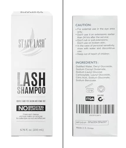 STACY LASH Eyelash Extension Shampoo & Brush 200ml (6.76 fl oz) | Gentle Foam Cleanser for Natural Lashes & Extensions thumbnail 8