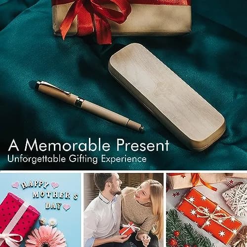 Wordsworth & Black Bamboo Wood Fountain Pen Set for Writing, Medium Nib, 14.1 cm (5.55 in) | Luxury Writing Instrument for Professionals thumbnail 7
