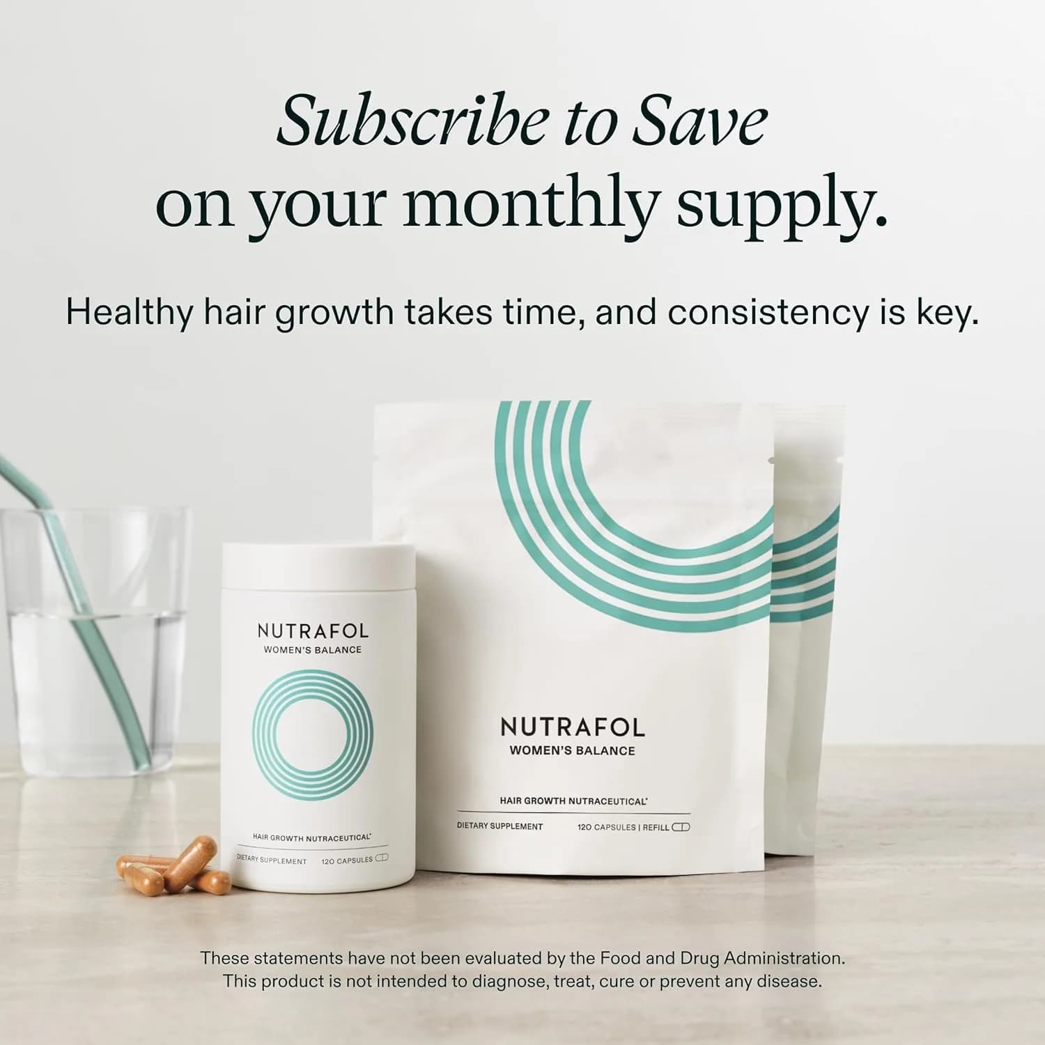 Nutrafol Women's Balance Hair Growth Supplements for Ages 45+, Clinically Tested for Thicker Hair & Scalp Coverage, 1 Month Supply - view 8