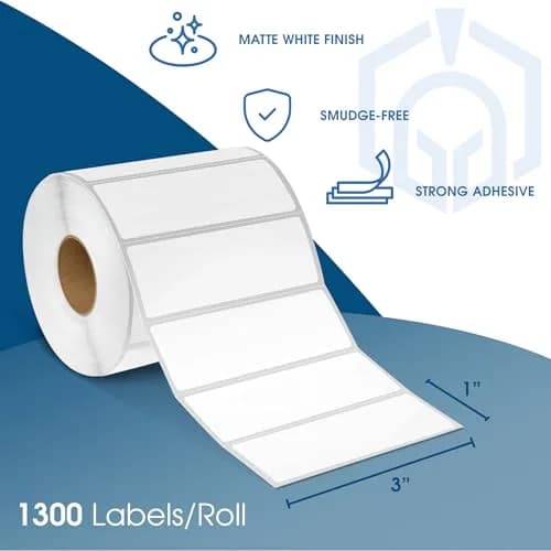 Spartan Industrial 3" X 1" Direct Thermal Labels 13000 Count | Compact, Reliable Barcode & Inventory Labels thumbnail 2