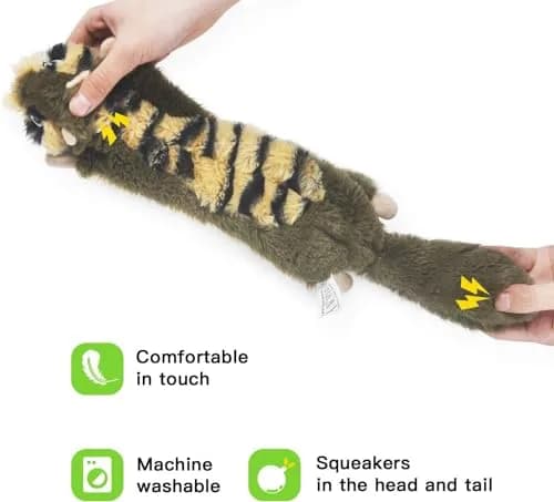 SHARLOVY Dog Squeaky Toy No Stuffing 6 Pack | Crinkle Plush Animal Toys for Puppies thumbnail 2