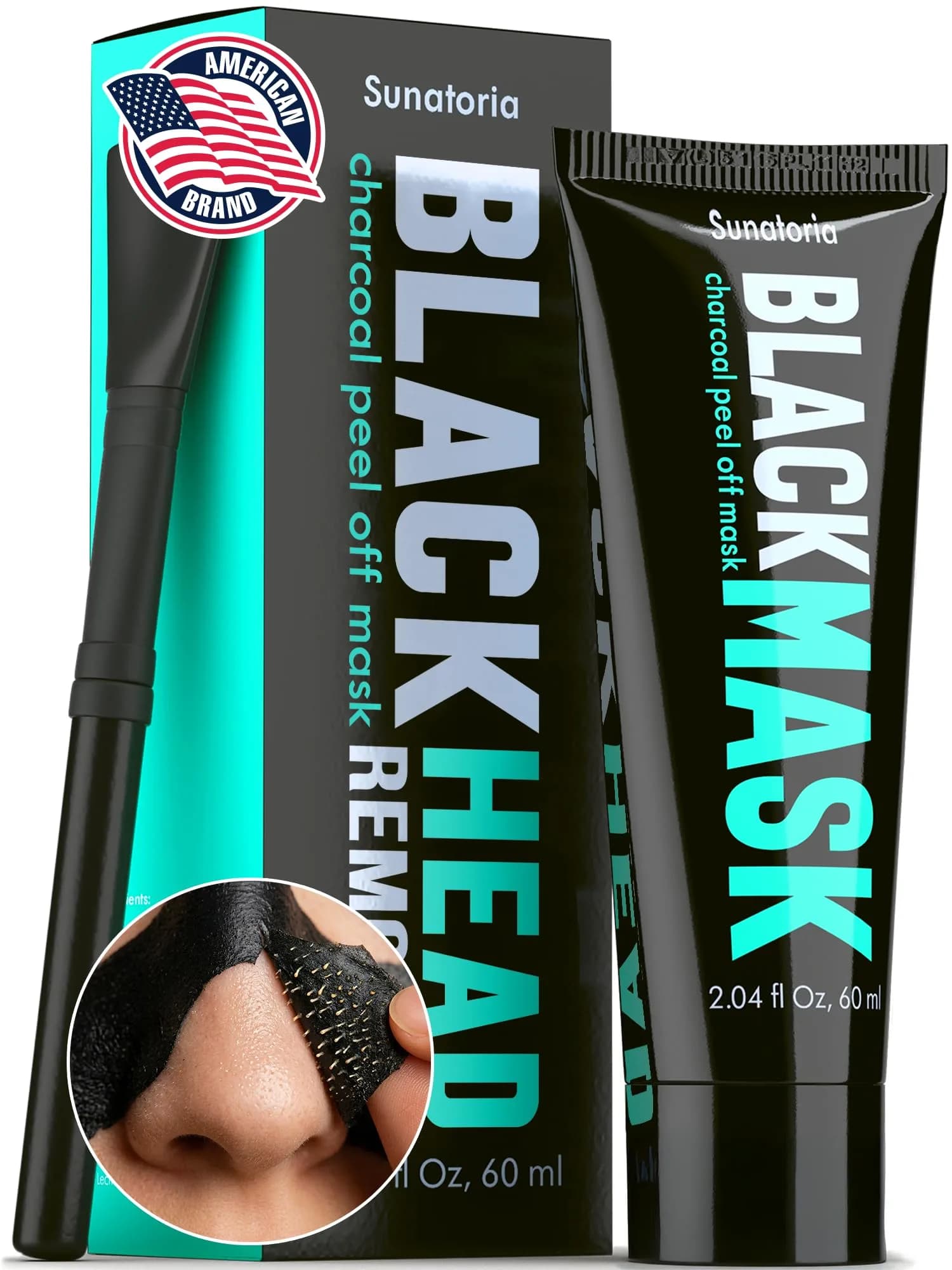 SUNATORIA Original Black Peel Off Face Mask 60ml (2.04 fl oz) | Purifying Charcoal Mask for Oily Skin