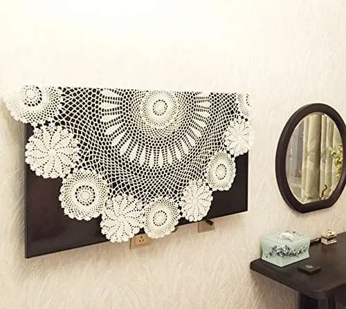 Hetao Handmade Crochet Round Tablecloth Doilies Lace Table Covers White 80 cm (31 Inch) | Elegant Lace Design for Dining Tables thumbnail 4